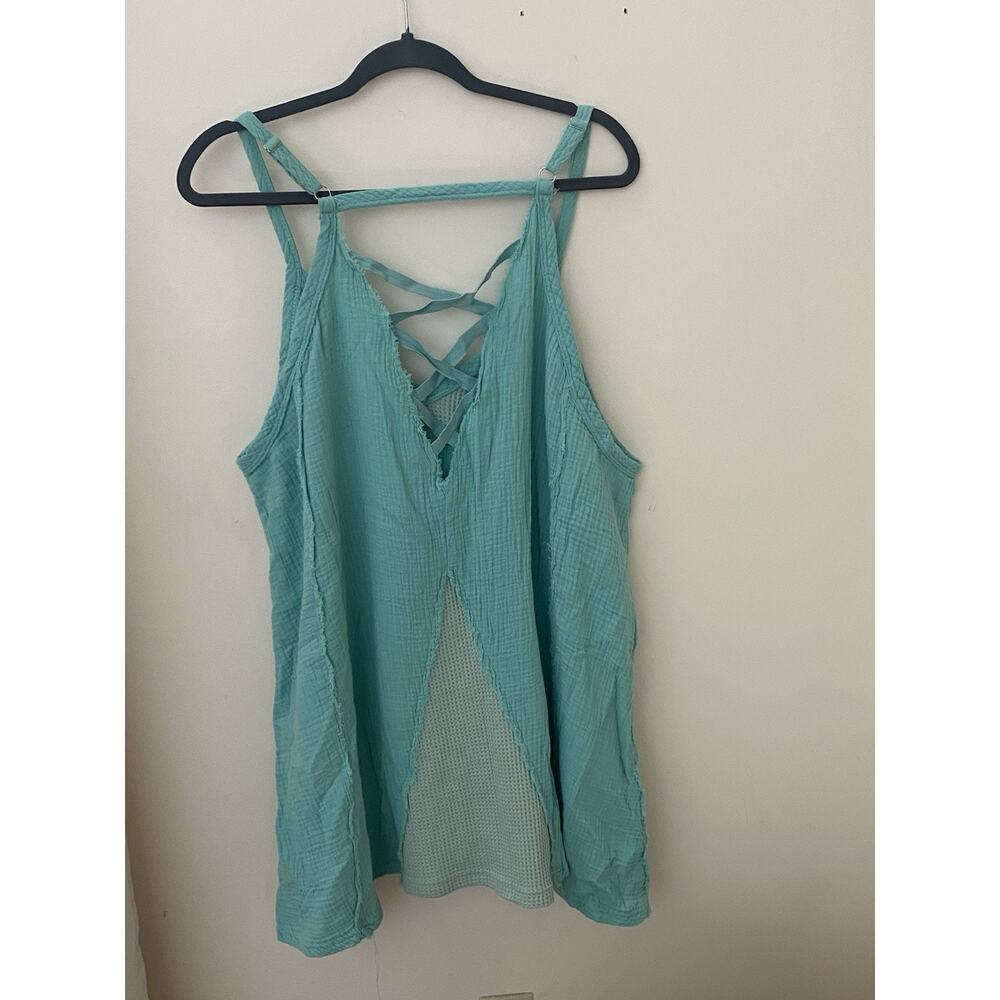 Pol Women’s Plus Size Tank Top Size XL Teal/Aqua Summer Festival Boho Casual - Picture 3 of 5
